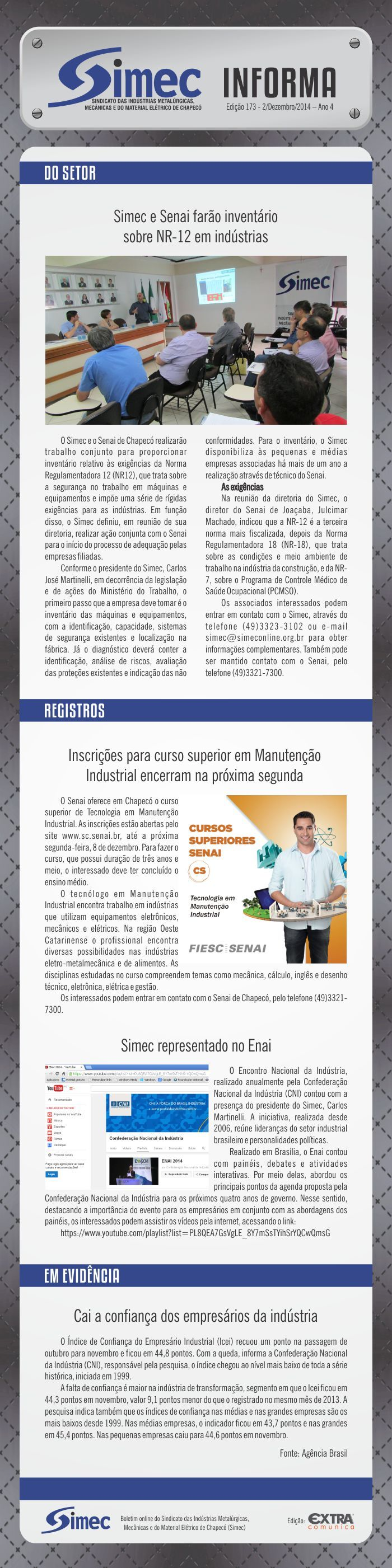 SIMEC - Sindicato das Indstrias Metalrgicas, Mecnicas e do Material Eltrico de Chapec/SC -