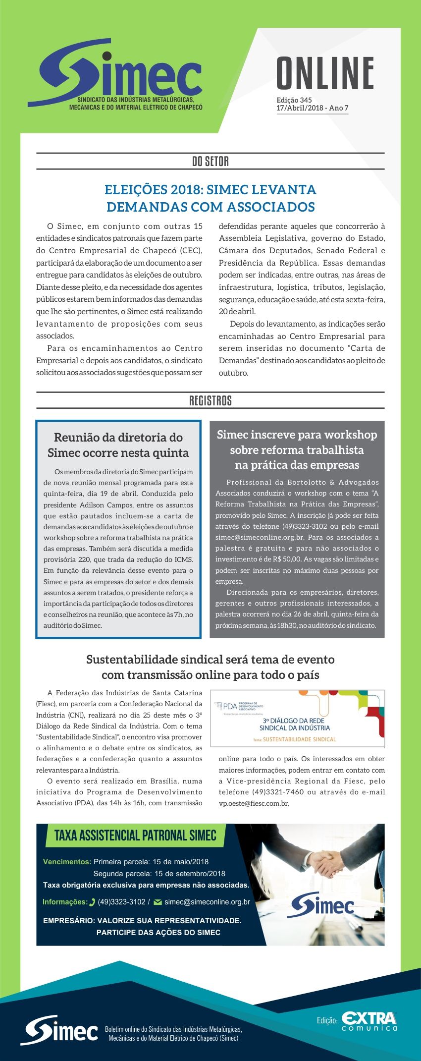 SIMEC - Sindicato das Indstrias Metalrgicas, Mecnicas e do Material Eltrico de Chapec/SC -