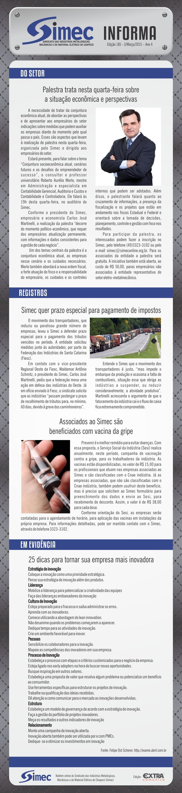 SIMEC - Sindicato das Indstrias Metalrgicas, Mecnicas e do Material Eltrico de Chapec/SC -