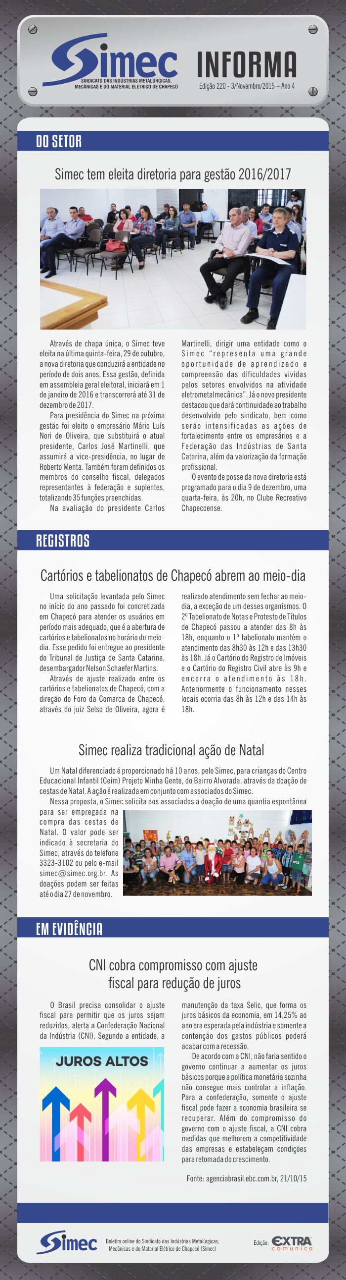 SIMEC - Sindicato das Indstrias Metalrgicas, Mecnicas e do Material Eltrico de Chapec/SC -