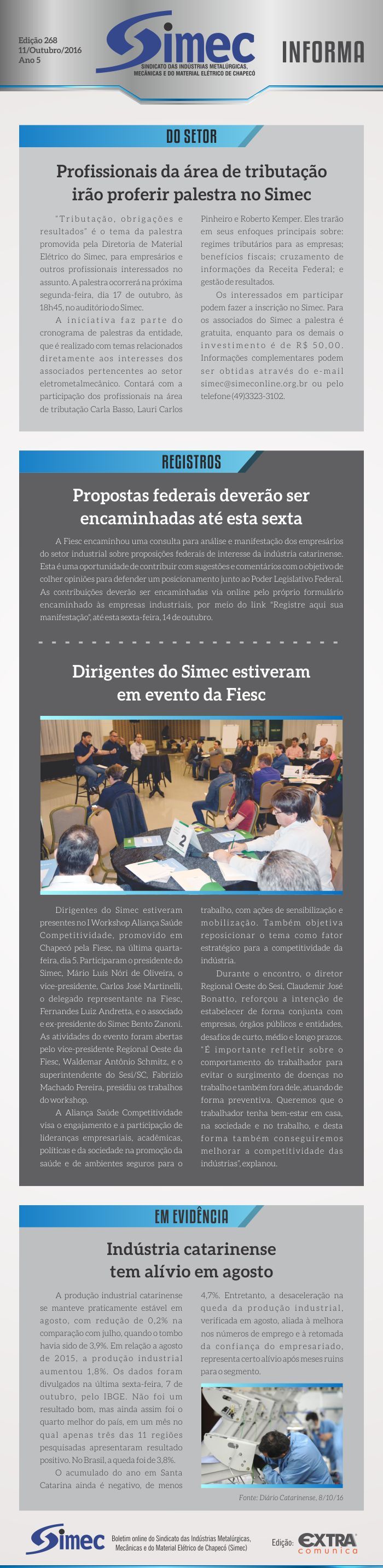 SIMEC - Sindicato das Indstrias Metalrgicas, Mecnicas e do Material Eltrico de Chapec/SC -