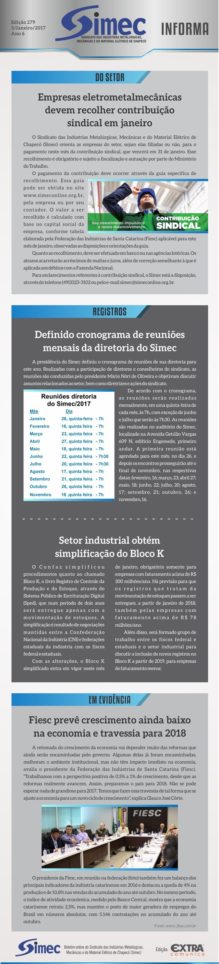 SIMEC - Sindicato das Indstrias Metalrgicas, Mecnicas e do Material Eltrico de Chapec/SC -