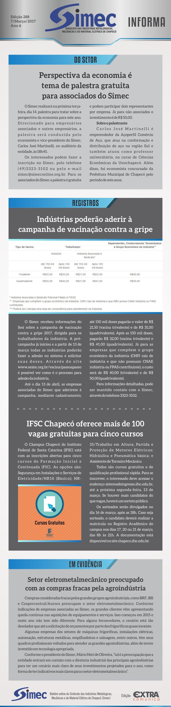 SIMEC - Sindicato das Indstrias Metalrgicas, Mecnicas e do Material Eltrico de Chapec/SC -