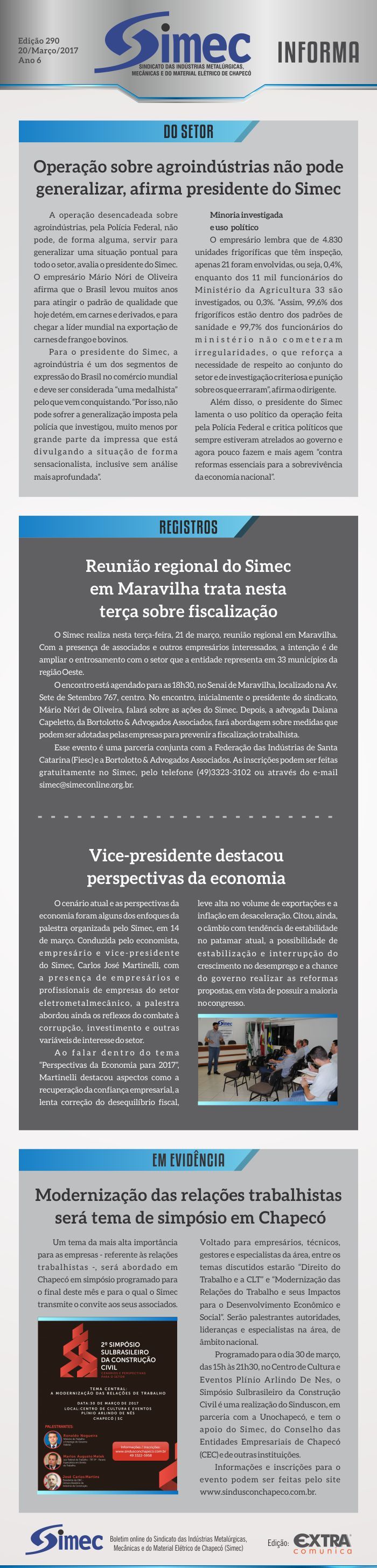 SIMEC - Sindicato das Indstrias Metalrgicas, Mecnicas e do Material Eltrico de Chapec/SC -
