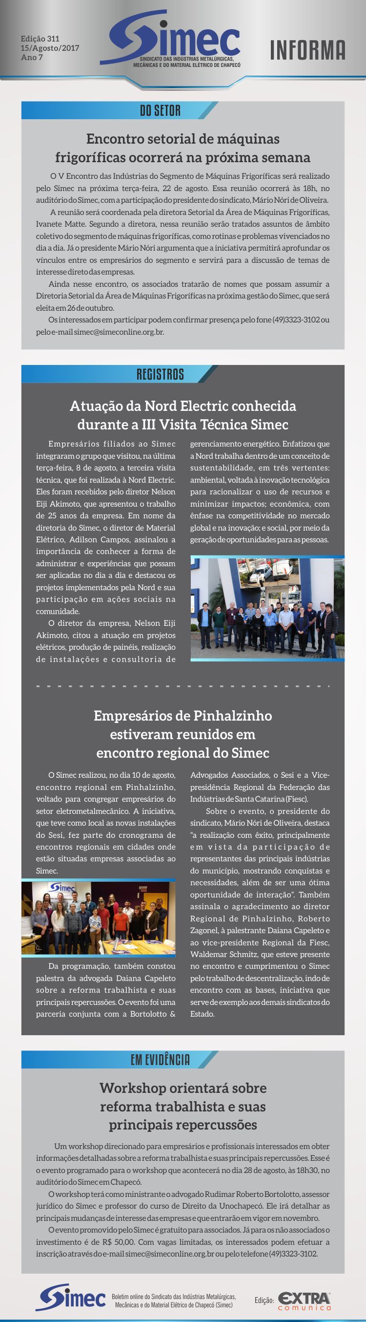 SIMEC - Sindicato das Indstrias Metalrgicas, Mecnicas e do Material Eltrico de Chapec/SC -