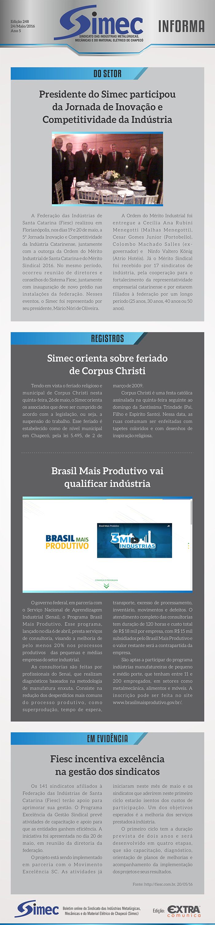 SIMEC - Sindicato das Indstrias Metalrgicas, Mecnicas e do Material Eltrico de Chapec/SC -