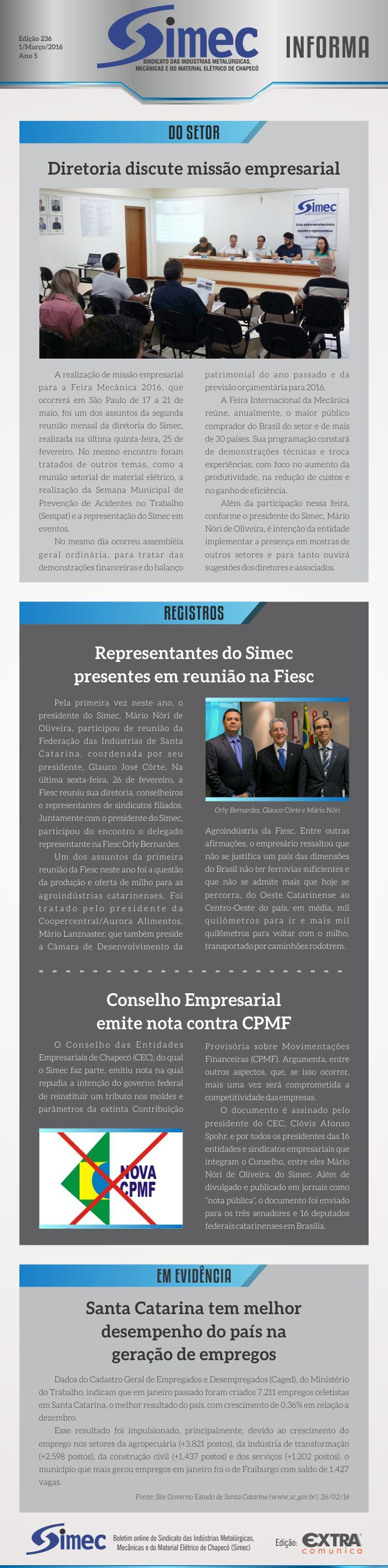 SIMEC - Sindicato das Indstrias Metalrgicas, Mecnicas e do Material Eltrico de Chapec/SC -