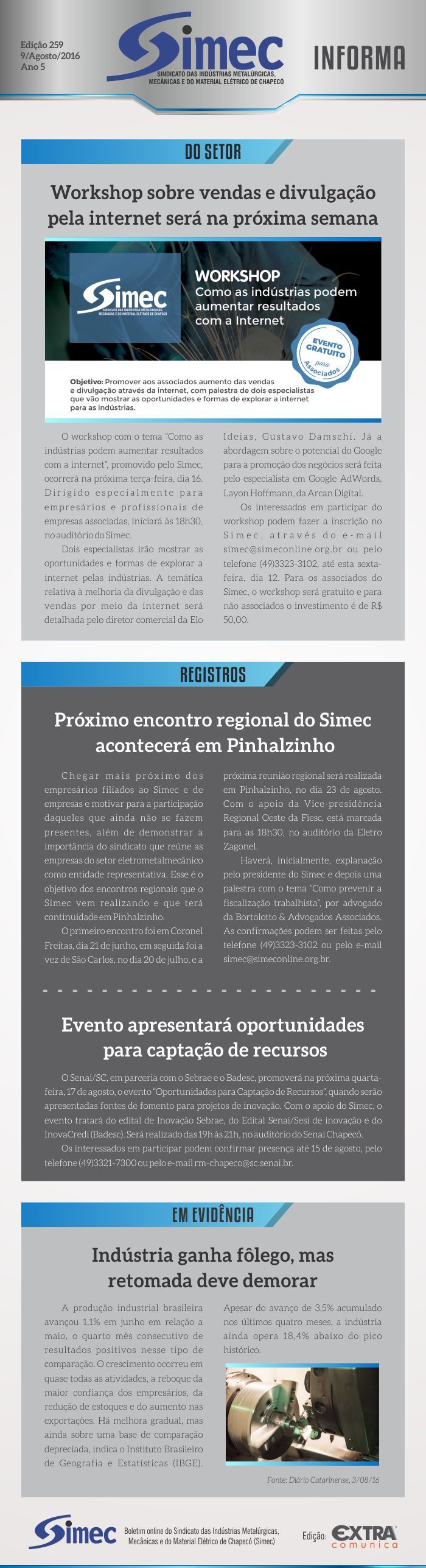 SIMEC - Sindicato das Indstrias Metalrgicas, Mecnicas e do Material Eltrico de Chapec/SC -