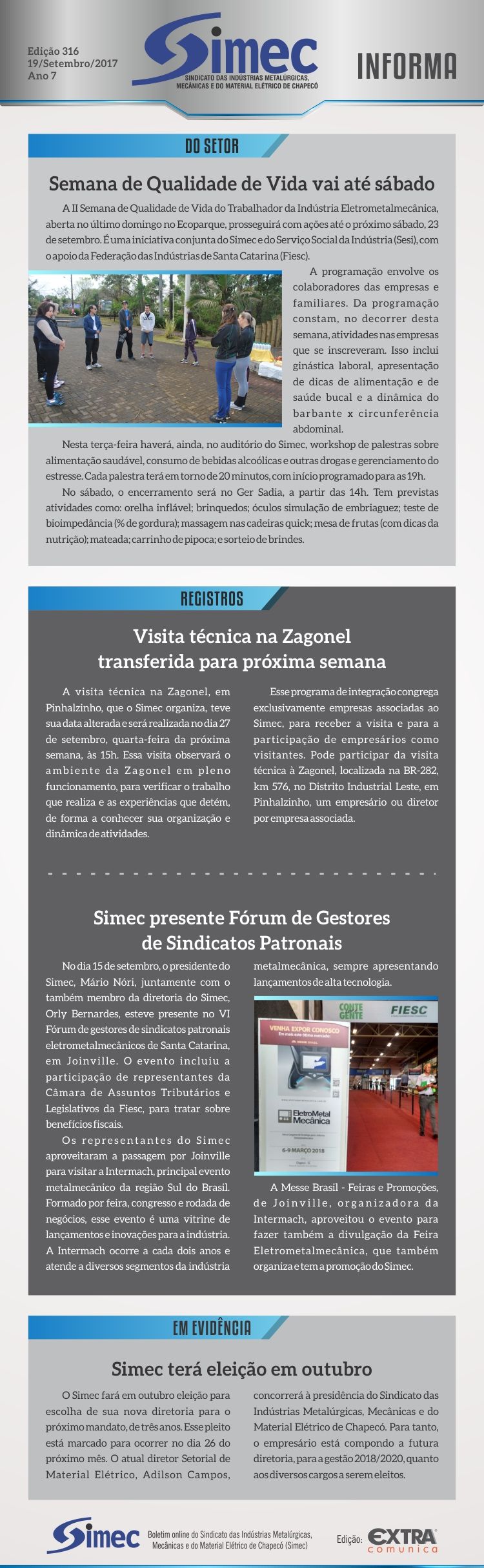 SIMEC - Sindicato das Indústrias Metalúrgicas, Mecânicas e do Material Elétrico de Chapecó/SC -