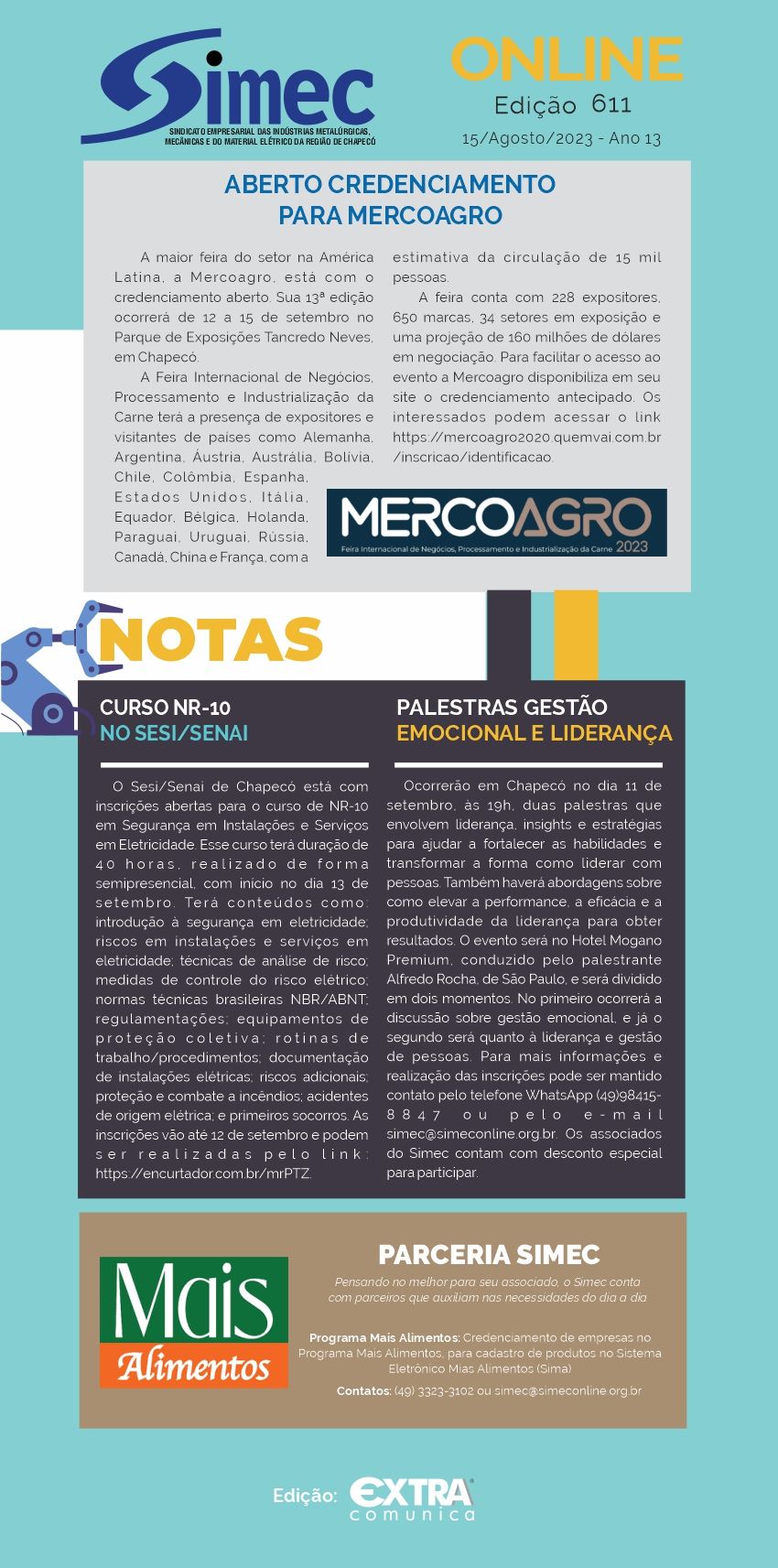 SIMEC - Sindicato das Indstrias Metalrgicas, Mecnicas e do Material Eltrico de Chapec/SC -