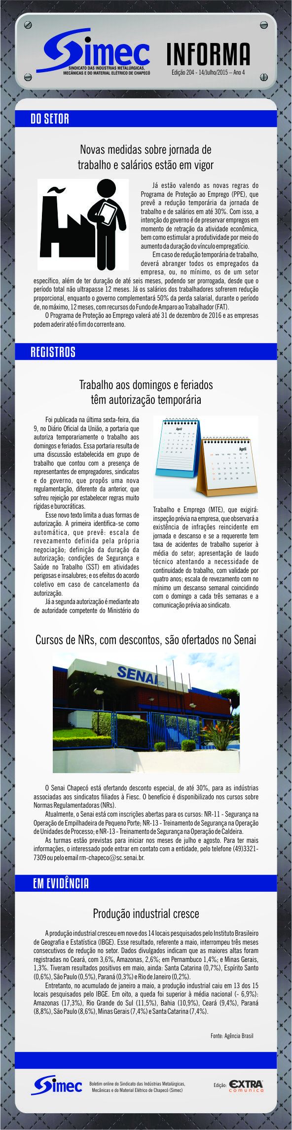 SIMEC - Sindicato das Indústrias Metalúrgicas, Mecânicas e do Material Elétrico de Chapecó/SC -