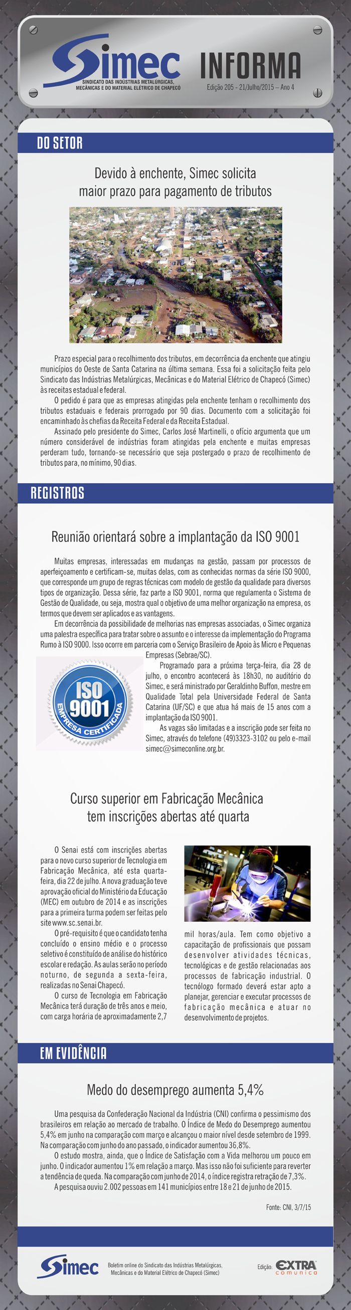 SIMEC - Sindicato das Indústrias Metalúrgicas, Mecânicas e do Material Elétrico de Chapecó/SC -