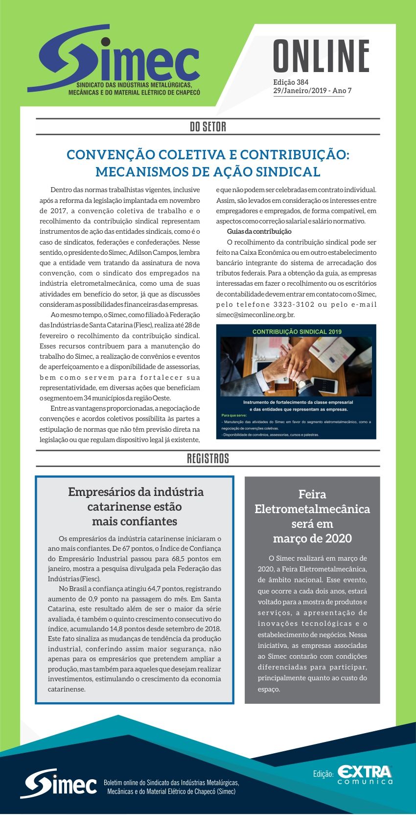 SIMEC - Sindicato das Indstrias Metalrgicas, Mecnicas e do Material Eltrico de Chapec/SC -