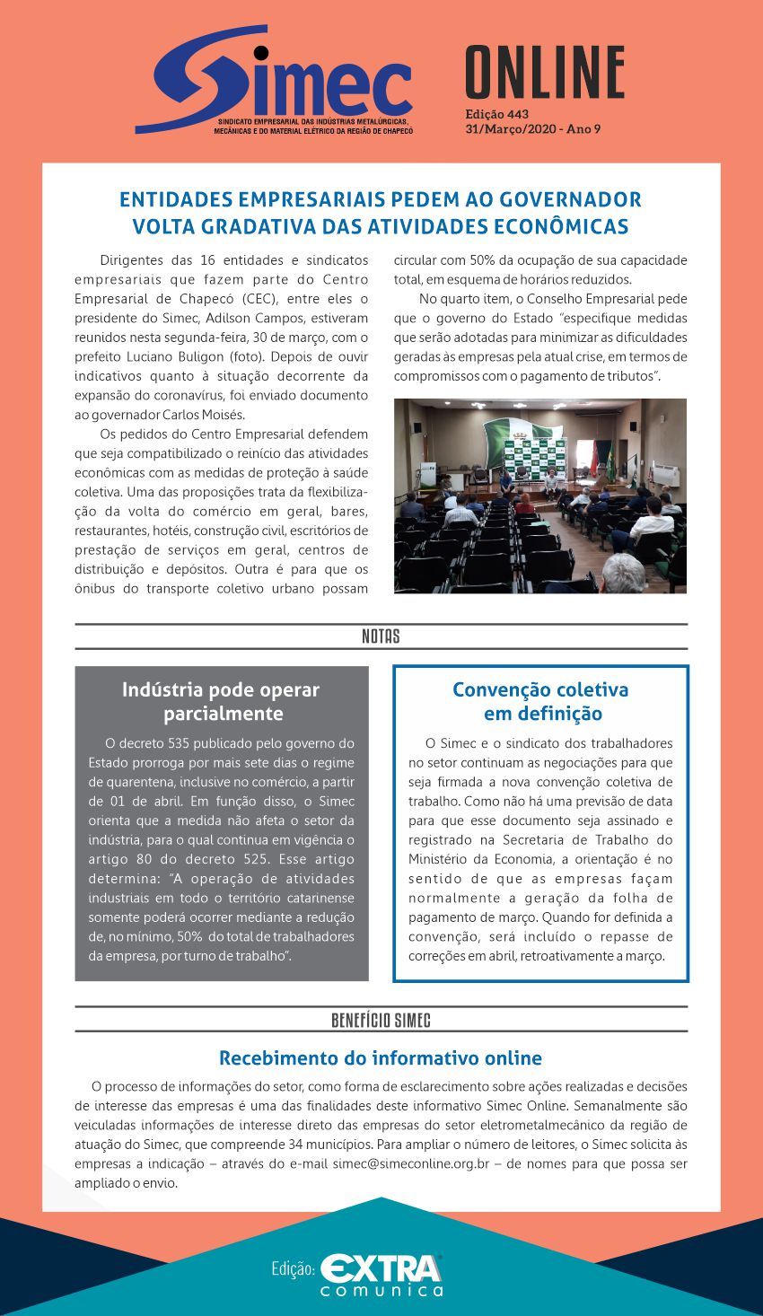 SIMEC - Sindicato das Indstrias Metalrgicas, Mecnicas e do Material Eltrico de Chapec/SC -
