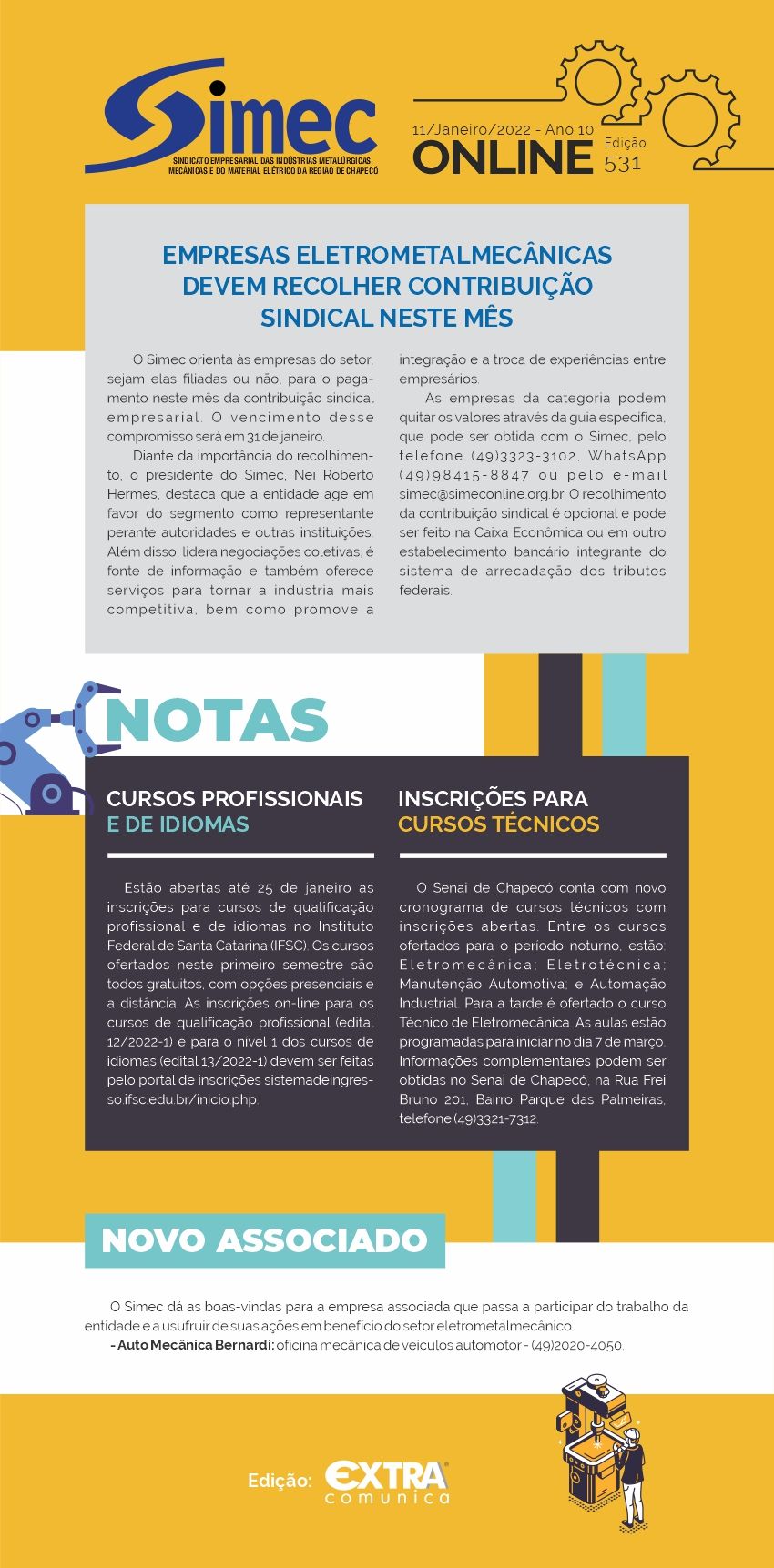 SIMEC - Sindicato das Indstrias Metalrgicas, Mecnicas e do Material Eltrico de Chapec/SC -