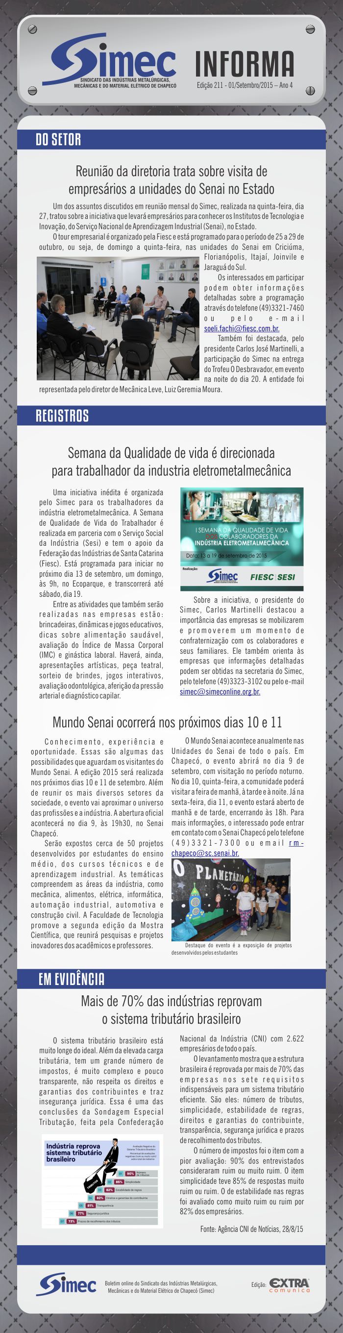 SIMEC - Sindicato das Indstrias Metalrgicas, Mecnicas e do Material Eltrico de Chapec/SC -