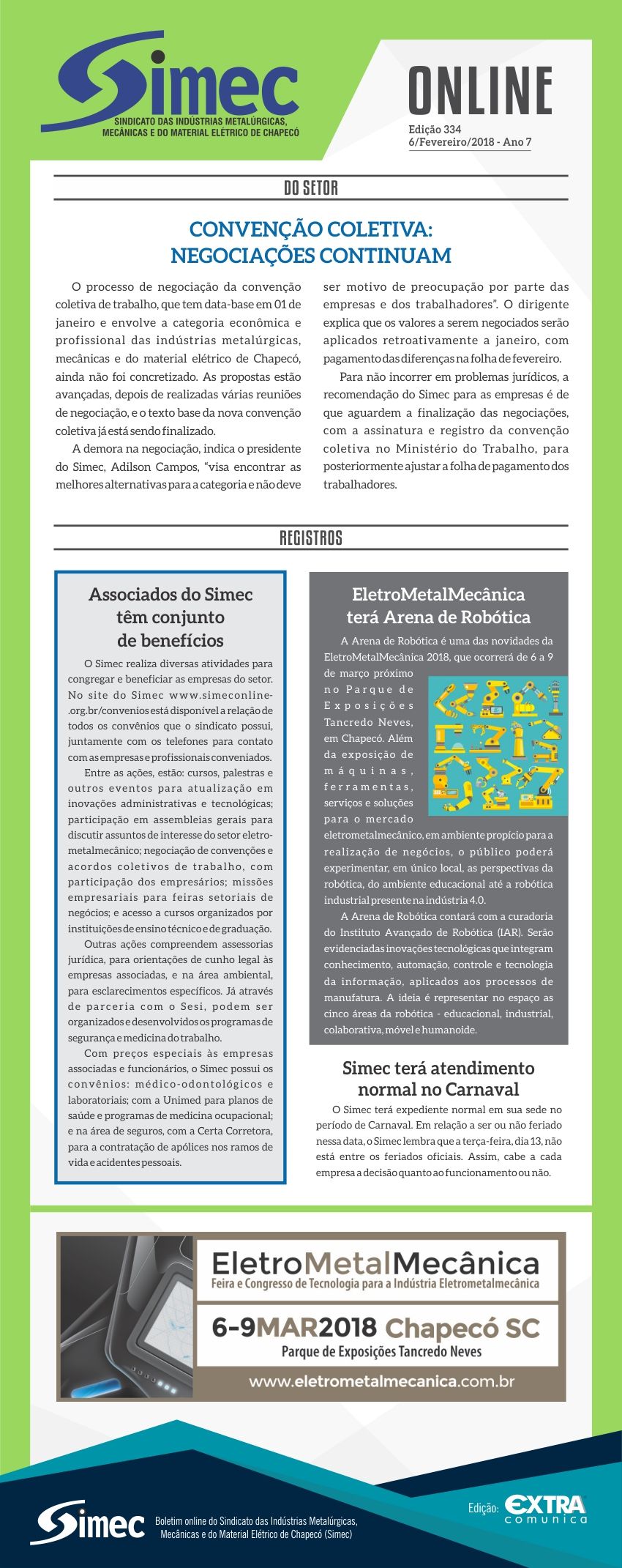 SIMEC - Sindicato das Indústrias Metalúrgicas, Mecânicas e do Material Elétrico de Chapecó/SC -