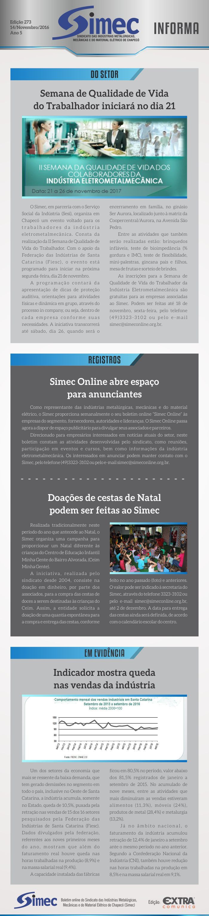 SIMEC - Sindicato das Indústrias Metalúrgicas, Mecânicas e do Material Elétrico de Chapecó/SC -