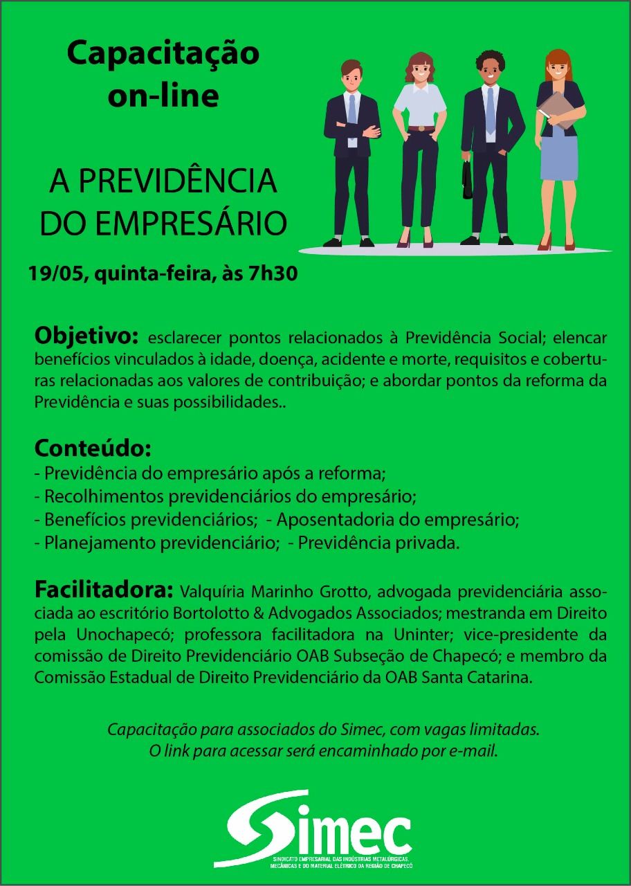 SIMEC - Sindicato das Indústrias Metalúrgicas, Mecânicas e do Material Elétrico de Chapecó/SC -
