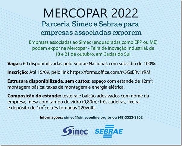 SIMEC - Sindicato das Indústrias Metalúrgicas, Mecânicas e do Material Elétrico de Chapecó/SC -