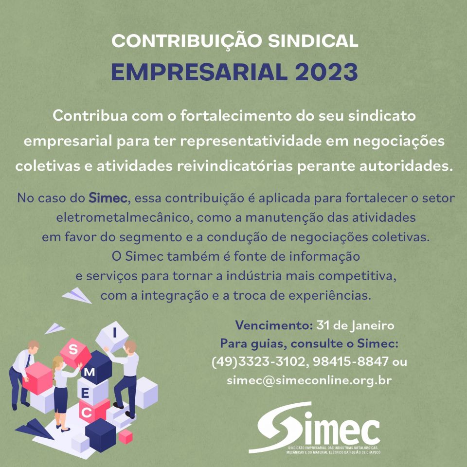 SIMEC - Sindicato das Indústrias Metalúrgicas, Mecânicas e do Material Elétrico de Chapecó/SC -